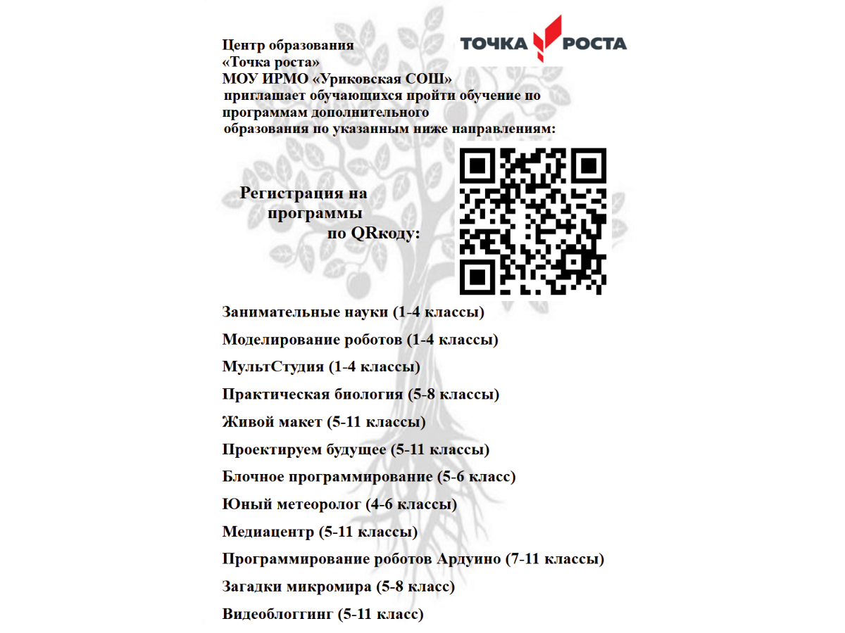 «Точка роста» МОУ ИРМО «Уриковская СОШ».