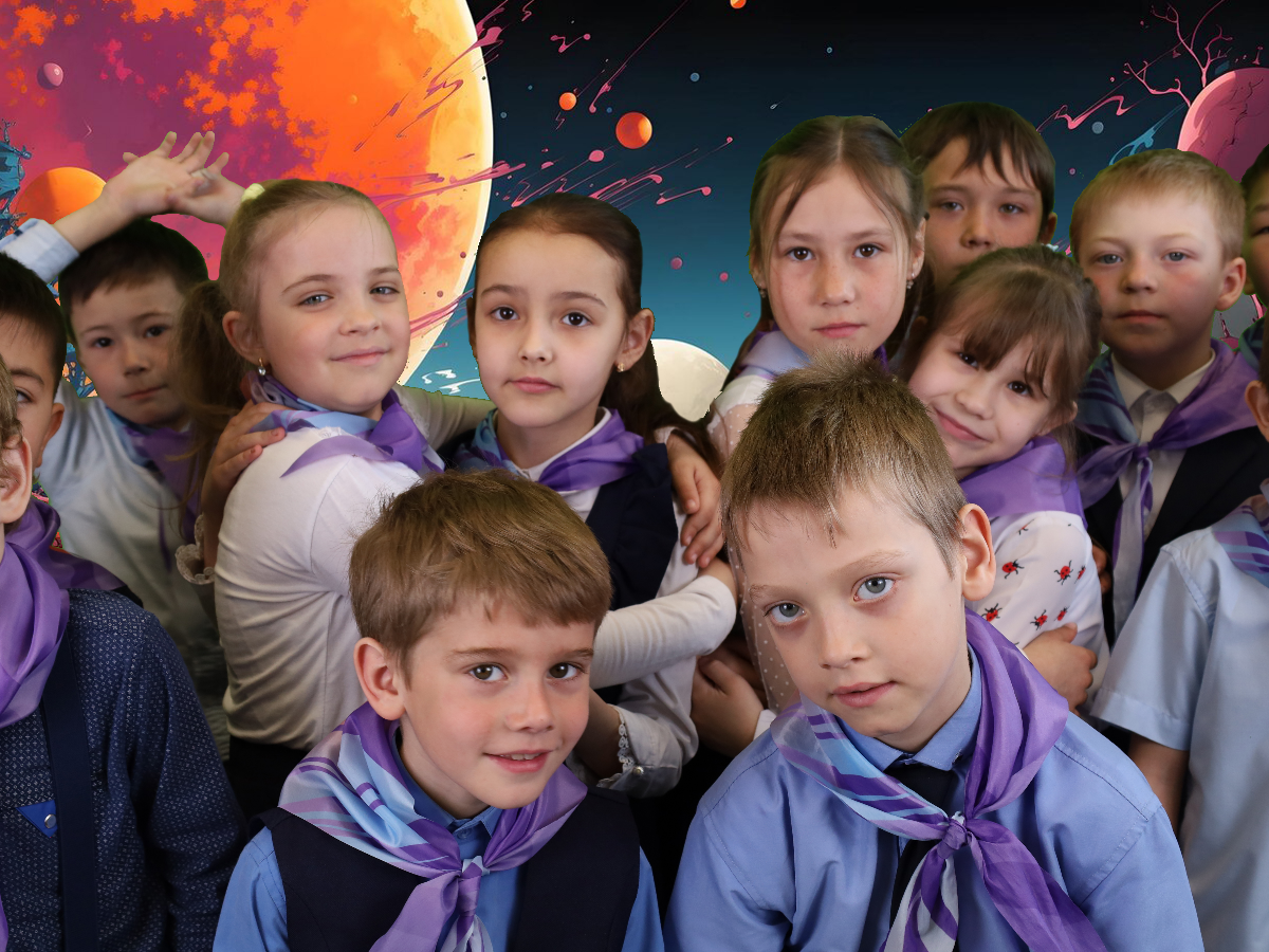 Юные космонавты.