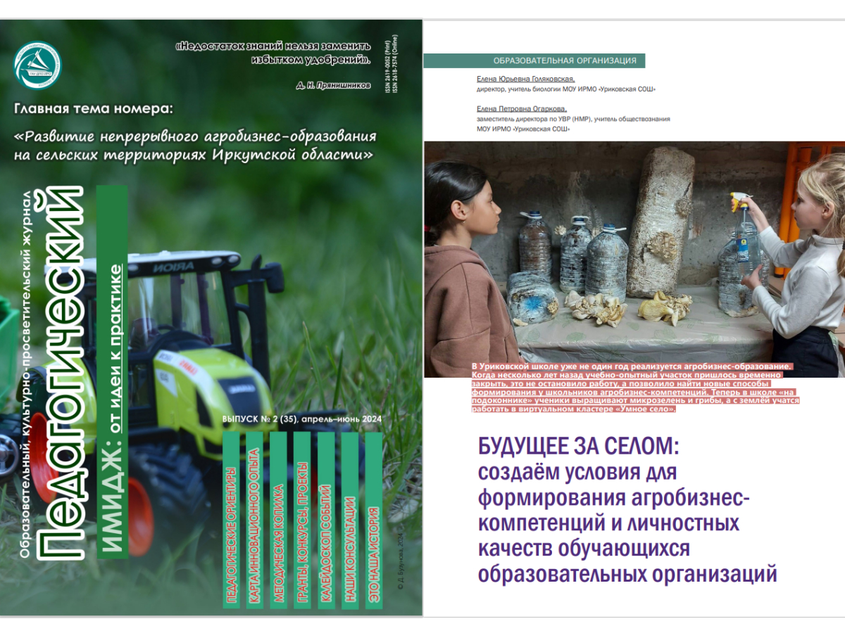 Статья о нашей школе в региональном журнале .