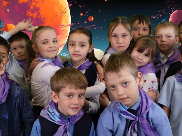 Юные космонавты.